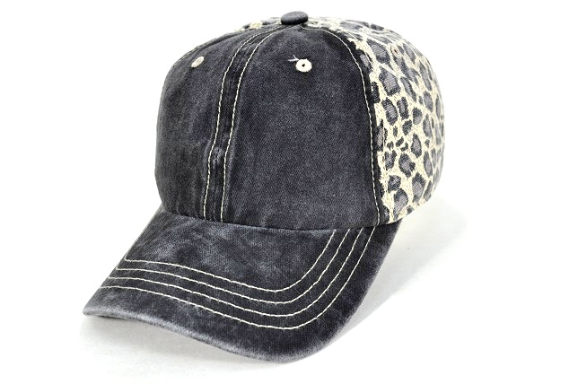037- PLAIN BLACK PIGMENT KHAKI LEOPARD BACK